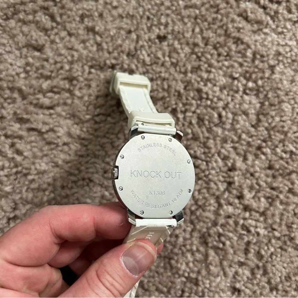 KO Knock Out Round 1 40mm All White Silicone Roman Numeral Watch K1306